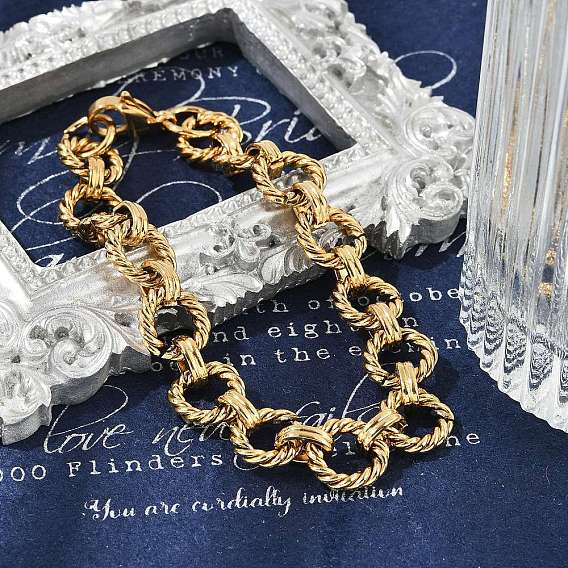 304 браслеты из нержавеющей стали с цепочкой «роло» для женщин и мужчин, ионное покрытие (ip)