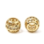 Brass Micro Pave Clear Cubic Zirconia European Beads, Large Hole Beads, Rack Plating, Long-Lasting Plated, Cadmium Free & Lead Free, Round with Heart