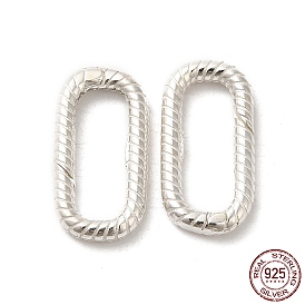 925 Sterling Silver Spring Gate Rings, Twist Oval