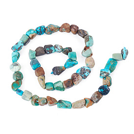 1 Strand Natural HuBei Turquoise Beads Strands, Nuggets, Tumbled Stone
