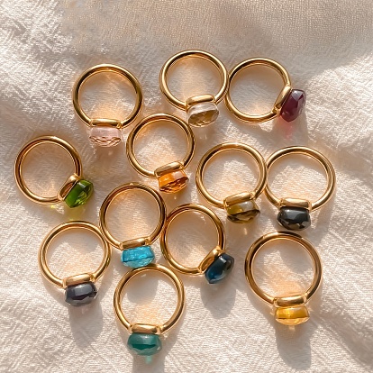 Квадратный 304 нержавеющая сталь со стеклянными кольцами для пальцев