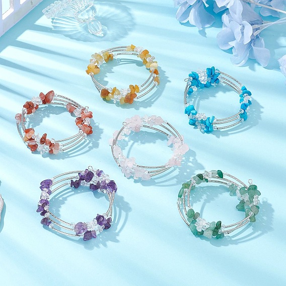 Браслеты из бисера с драгоценными камнями, стеклянными и латунными трубками для женщин