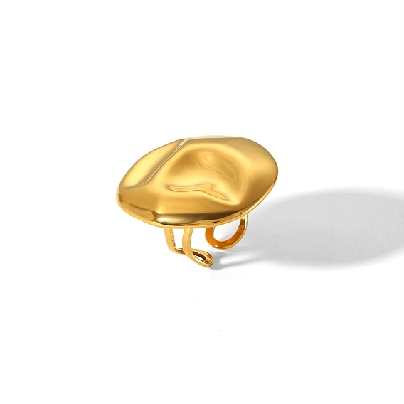 Винтаж 304 комплект из плоских круглых серег и кольца из нержавеющей стали для женщин