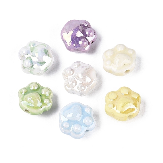 Handmade Porcelain Beads, Bright Glazed Porcelain, Claw