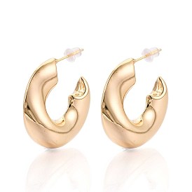 C-образные латунные серьги-гвоздики, без никеля 