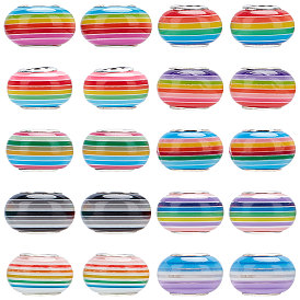 100 шт 10 цвета смолы европейские бусины, бусины с большим отверстием, с посеребренной латуни двойные сердечники, рондель