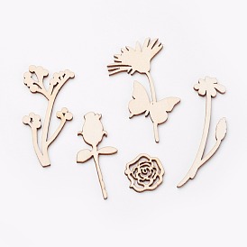 Древесины кабошонов, вырезанные лазером деревянные формы, цветок