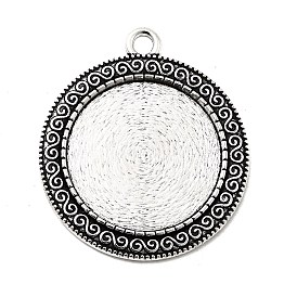 Сеттинги для кабошонов или кулона, сплав, тибетский стиль , без кадмия и без свинца, плоско-круглые, лоток : 25 мм, 40x35x2 мм, отверстие: 3 мм, около 150 шт / кг