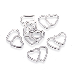 Valentine's Day 304 Stainless Steel Linking Rings, Heart with Heart