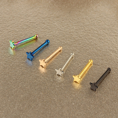 304 Кольца для носовых костей в форме звезды из нержавеющей стали