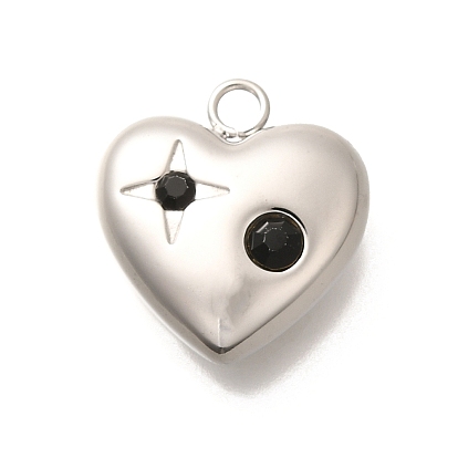 304 из нержавеющей стали горный хрусталь подвески, ионное покрытие (ip), реальный 14 k позолоченный, сердце