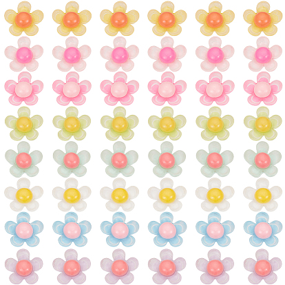 64шт 8 цветные кабошоны из полупрозрачной смолы, цветок