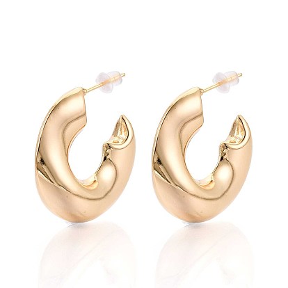 C-образные латунные серьги-гвоздики, без никеля 