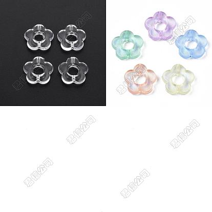400Pcs Transparent Acrylic Beads, Flower