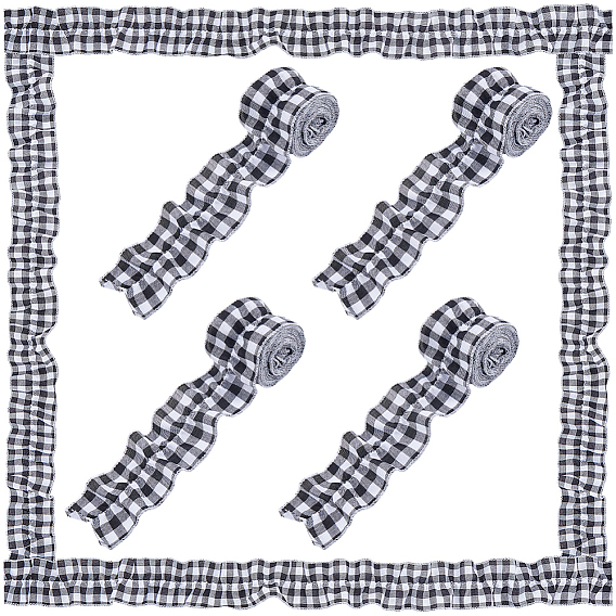 6 рулоны полиэфирной ленты, шотландка шаблон, для украшения елки