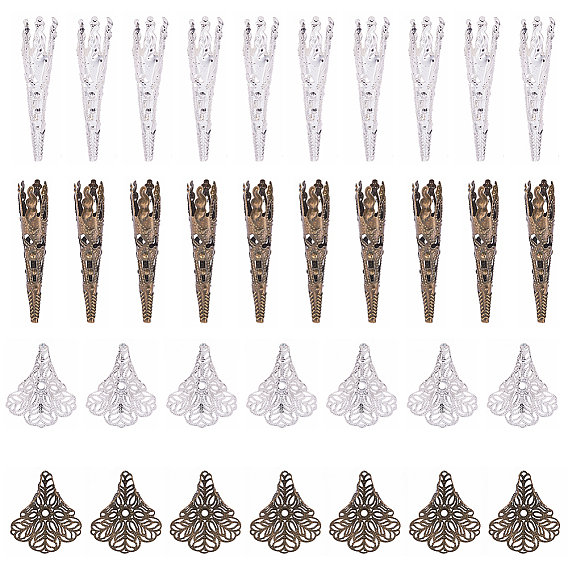Brass Filigree Bead Caps, Iron Bead Caps and Bead Cones, Flower