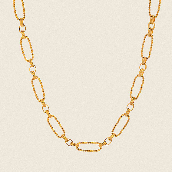 304 Женские ожерелья из полированной овальной цепи из нержавеющей стали ручной работы