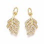 Латунные микро проложить кубического циркония подвески, лист, с целью перехода в кольце