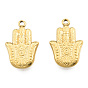 Ionenbeschichtung (IP) 201 Edelstahlanhänger, Hamsa Hand / Hand von Miriam