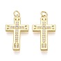 Религиозные латунные подвески с микропаве из прозрачного кубического циркония, крест прелести