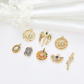 Jewelry niche personality necklace small pendant sun ring wings hand-made diy jewelry accessories