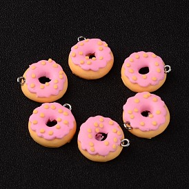Polymer Clay Pendants, Donut, 19x7mm, Hole: 3mm