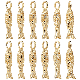 12 латунные подвески шт., рыба