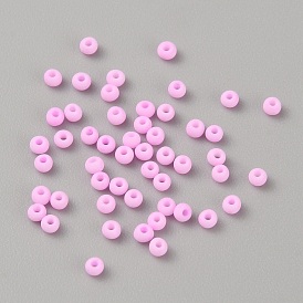 Непрозрачные стекла бисер, круглое отверстие, матового цвета, круглые