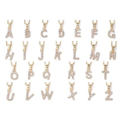 26 ожерелья с подвеской из горного хрусталя из сплава, 304 колье из троса из нержавеющей стали для женщин, Письмо ~ Z