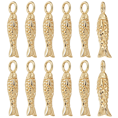 12 латунные подвески шт., рыба