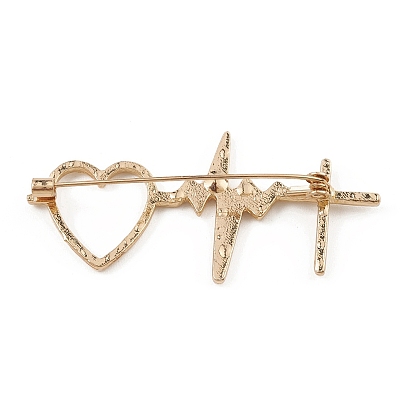 Alloy Brooch Pin for Clothes Backpack, Heartbeat