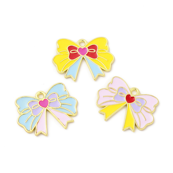 Стойки подвески обшивки сплава, с эмалью, без кадмия, без никеля и без свинца, очарование бантом, золотой свет