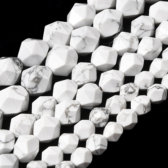 Природные Говлит бисер нитей, звезды вырезать круглые бусы, граненые