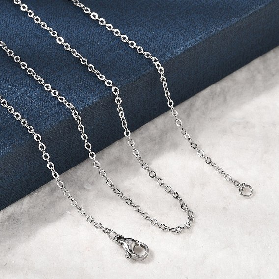 12шт. 1.8мм 304 Текстурированные цепочки из нержавеющей стали для мужчин и женщин, без потускнения