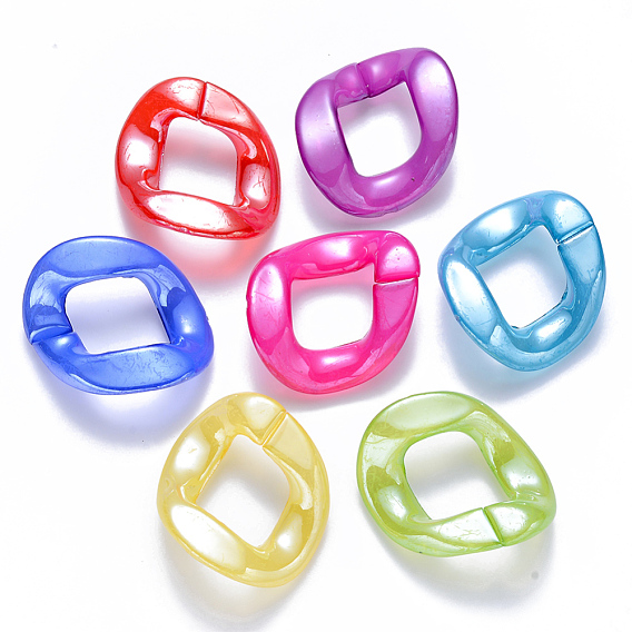 Imitation Jelly Acrylic Linking Rings, Quick Link Connectors, for Curb Chains Making, Twist