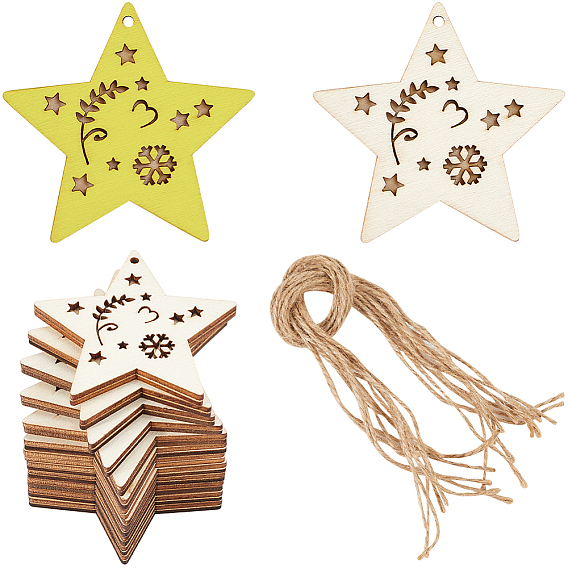 Подвесные украшения из дерева своими руками, с пеньковой веревки