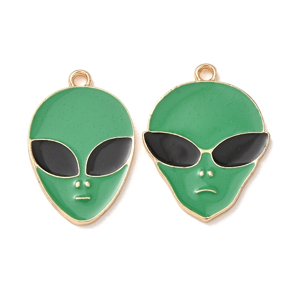 Pendentifs en émail , charmes de visage extraterrestre, or