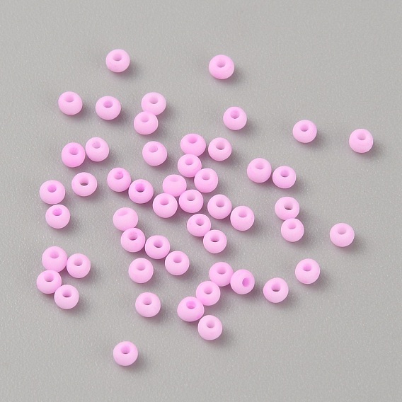 Непрозрачные стекла бисер, круглое отверстие, матового цвета, круглые