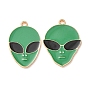 Pendentifs en émail , charmes de visage extraterrestre, or
