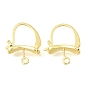 Латунная фурнитура для хооп серег, с задней защелкой, с горизонтальными петлями, долговечный, стойки покрытие