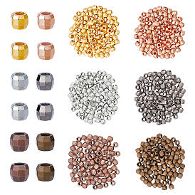 Brass Spacer Beads, Faceted, Round