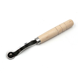 Rueda de rastreo de acero, rueda de trazado de punta de aguja, con mango de madera, perforador dentado de relieve herramienta rotativa