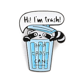 Значки с изображением енота-мусорщика, Черные металлические застежки для значков на лацкан для рюкзака или одежды