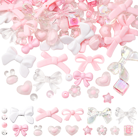 330шт 17 стили непрозрачные и прозрачные акриловые бусины, смешивает формы