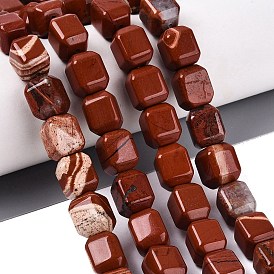 Natural Red Jasper Beads Strands, Cuboid