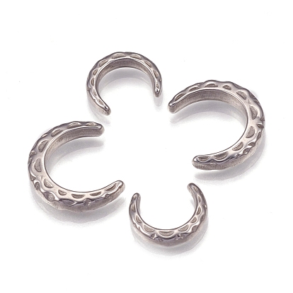 304 Stainless Steel Cabochons, C Shape, Fit Floating Locket Charms