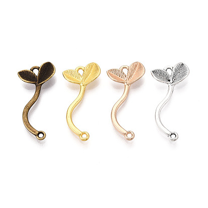 Соединительные элементы из сплава в тибетском стиле с подвесками-листочками