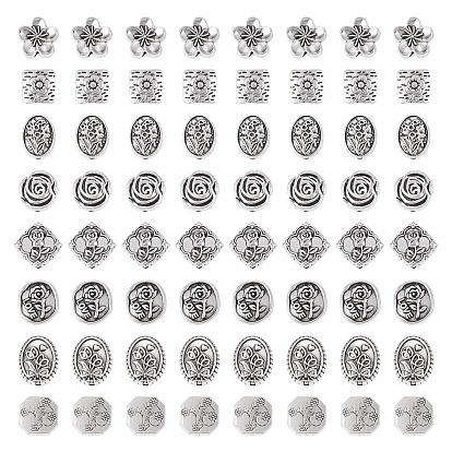 80 шт 8 стили бусины из сплава в тибетском стиле, разнообразные, без кадмия и без свинца