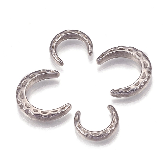 304 Stainless Steel Cabochons, C Shape, Fit Floating Locket Charms