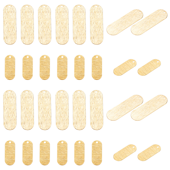 24 шт 2 стиль латунные подвески, овальный шарм